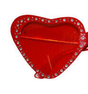 Lunettes strass coeur rouge (N03)